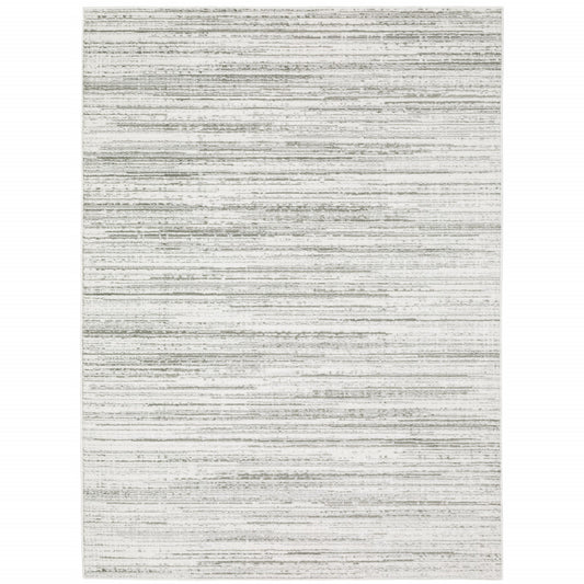 6' X 9' White And Grey Abstract Power Loom Stain Resistant Area Rug