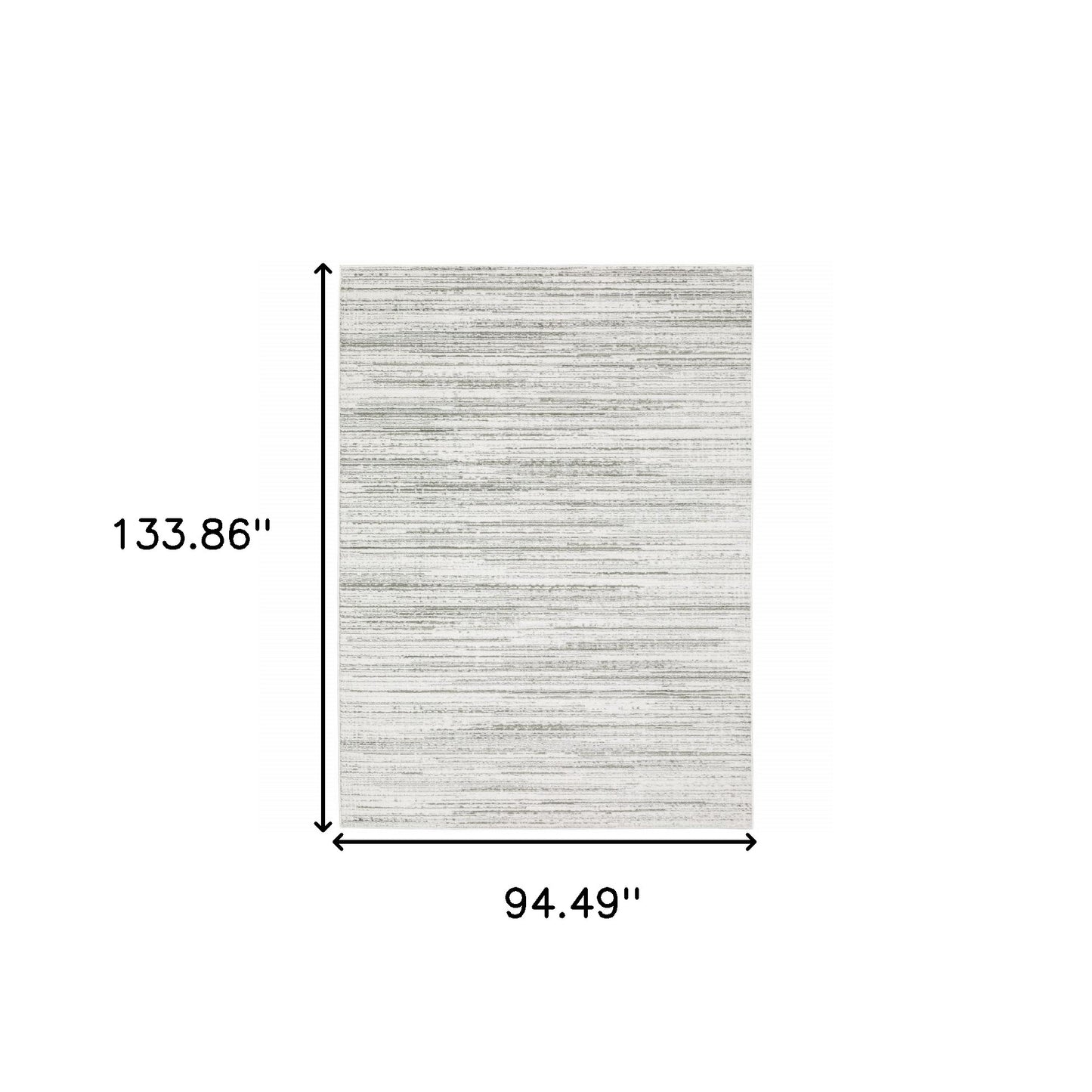 8' X 11' White And Grey Abstract Power Loom Stain Resistant Area Rug