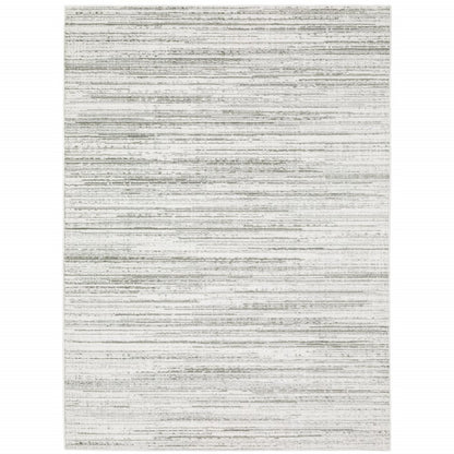 8' X 11' White And Gray Abstract Distressed Area Rug