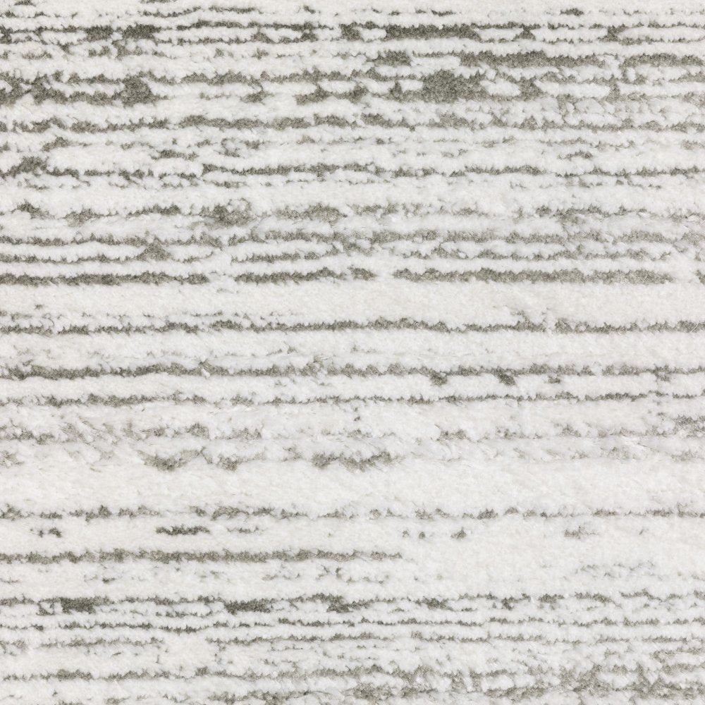 8' X 11' White And Gray Abstract Distressed Area Rug