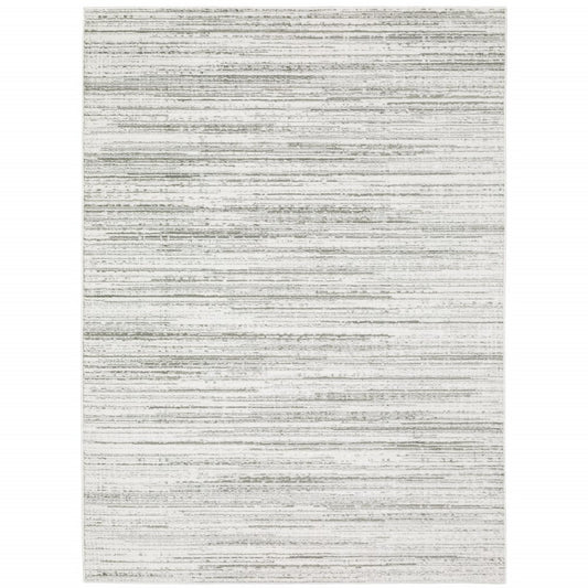 10' X 13' White And Gray Abstract Distressed Area Rug