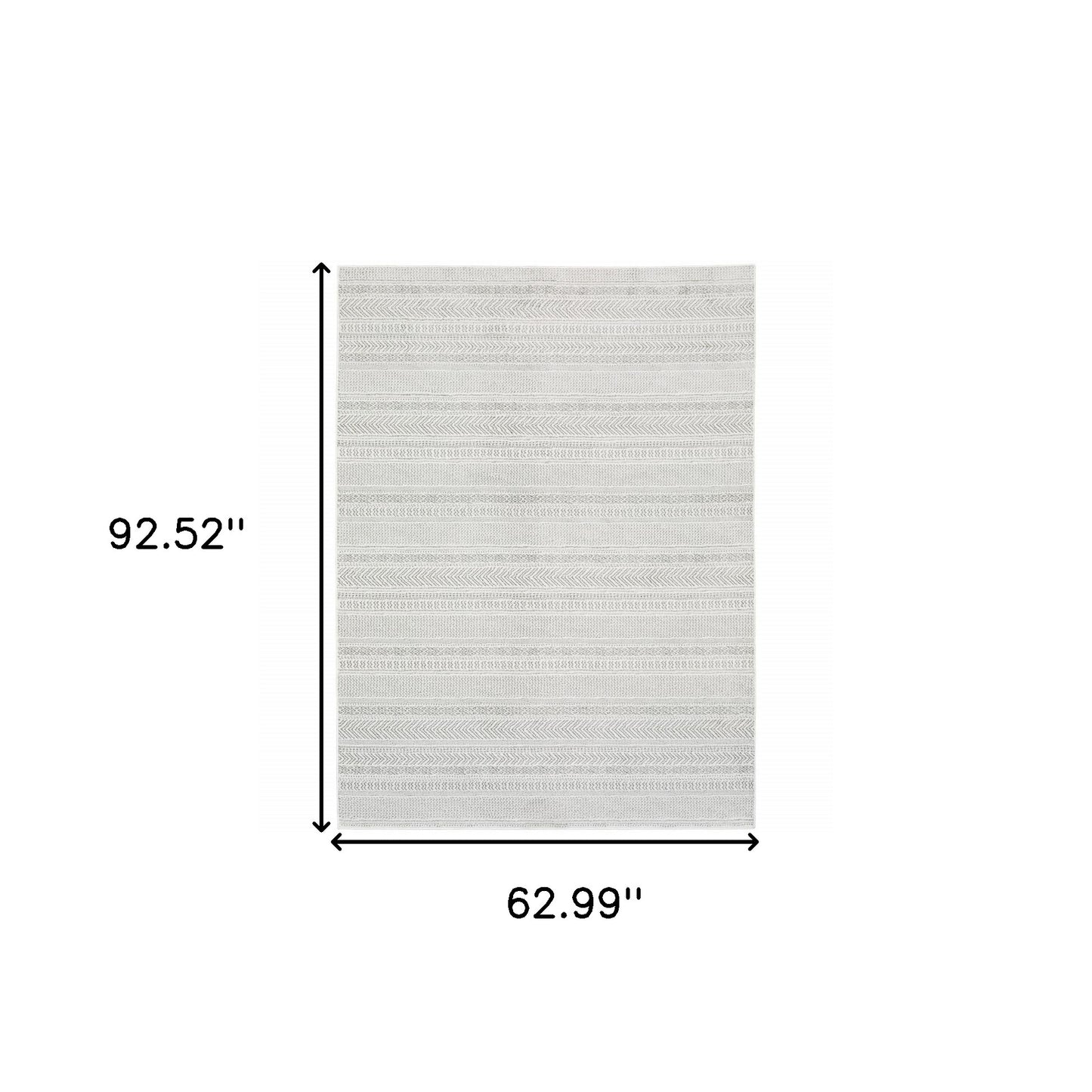 5' X 8' White And Grey Geometric Power Loom Stain Resistant Area Rug