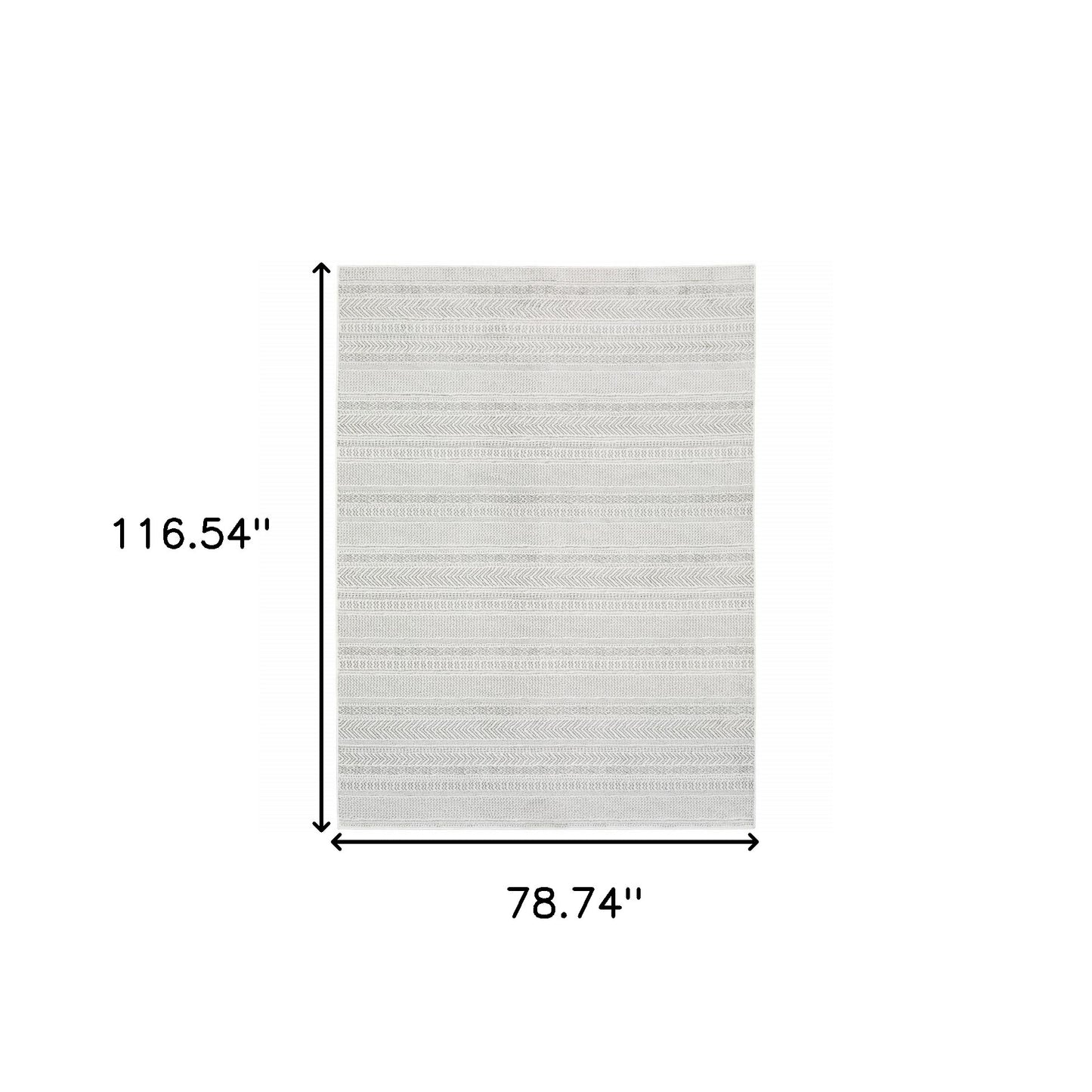 6' X 9' White And Grey Geometric Power Loom Stain Resistant Area Rug