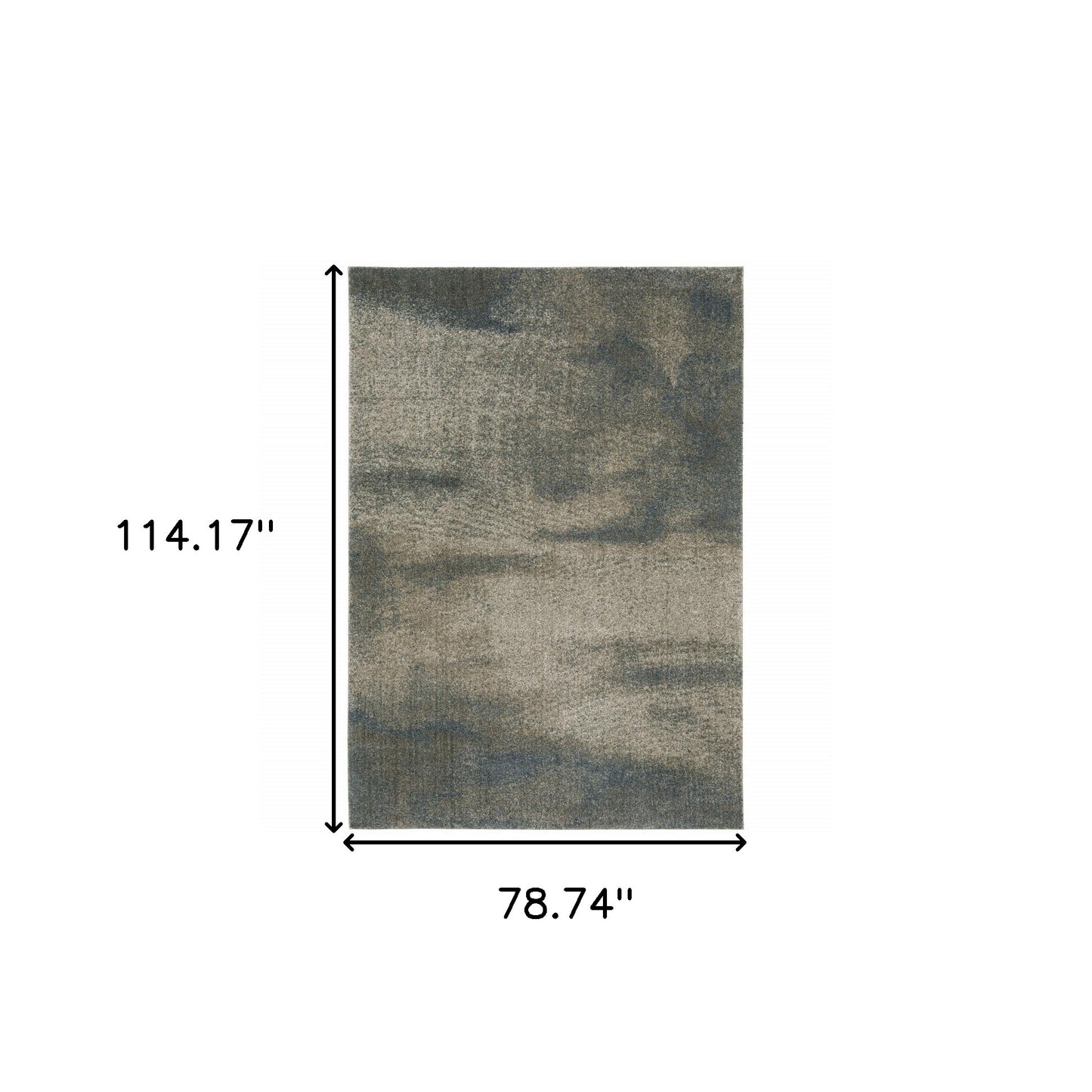 7' x 10' Gray Abstract Power Loom Area Rug