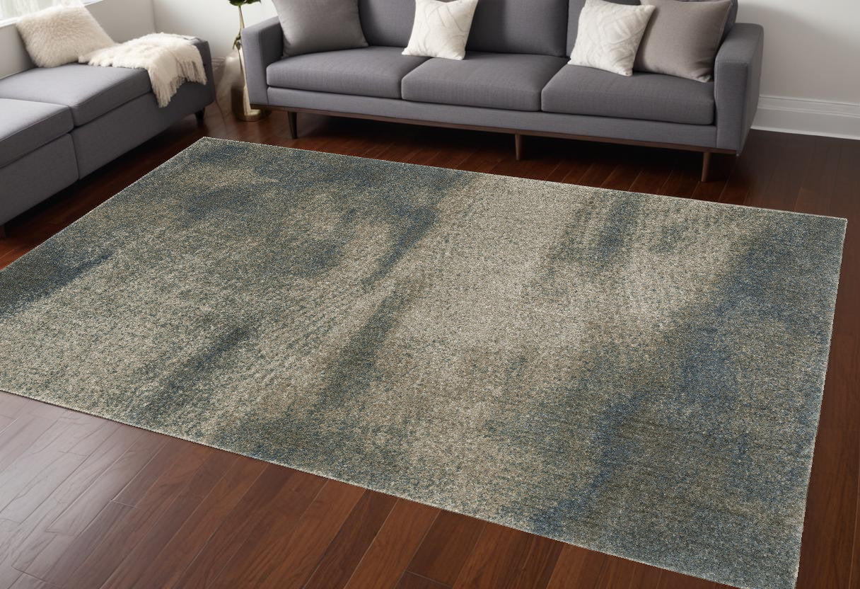 8' X 11' Gray Abstract Power Loom Area Rug