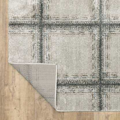8' Gray Geometric Runner Rug