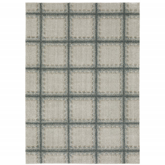 3' X 5' Gray Geometric Power Loom Area Rug