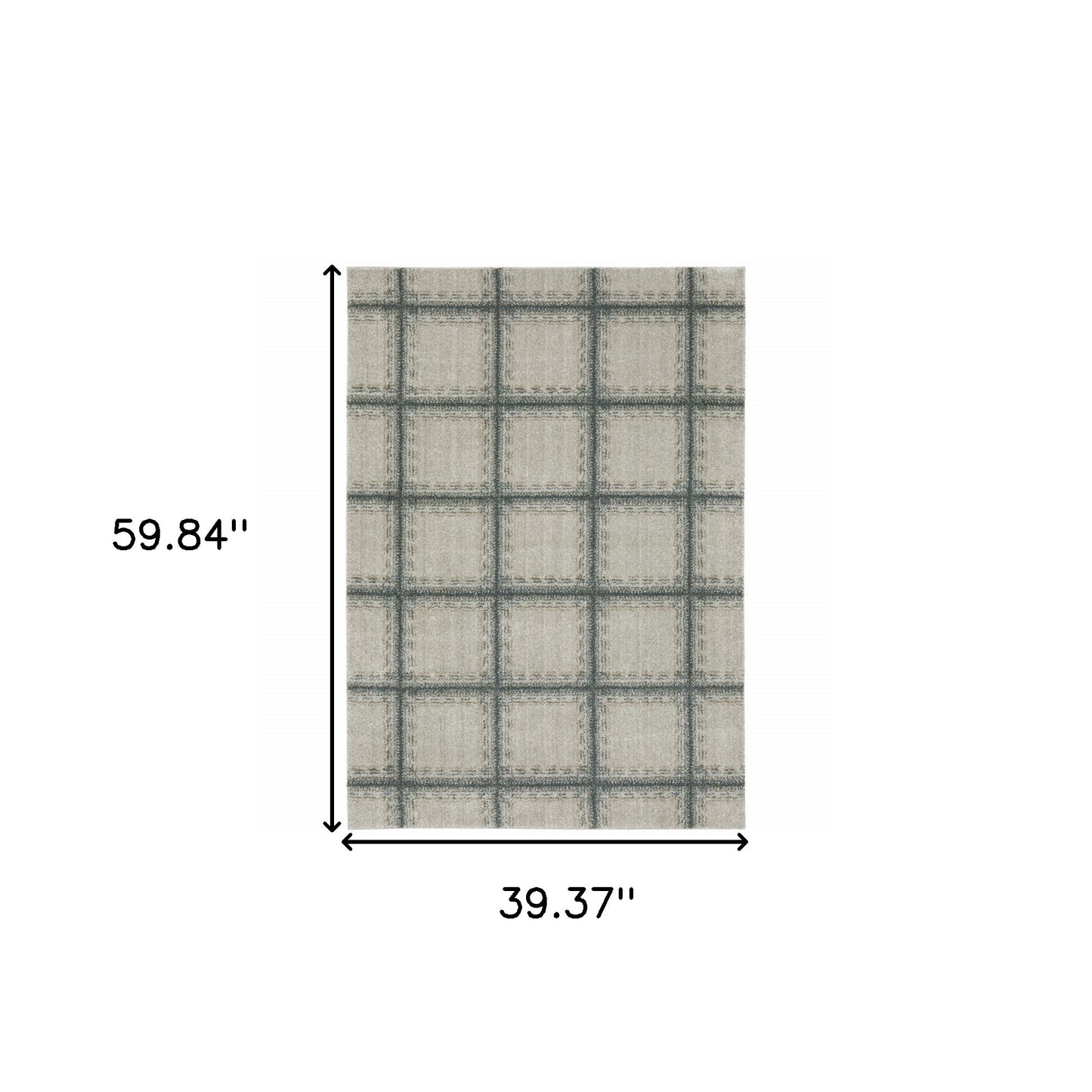 3' X 5' Gray Geometric Power Loom Area Rug