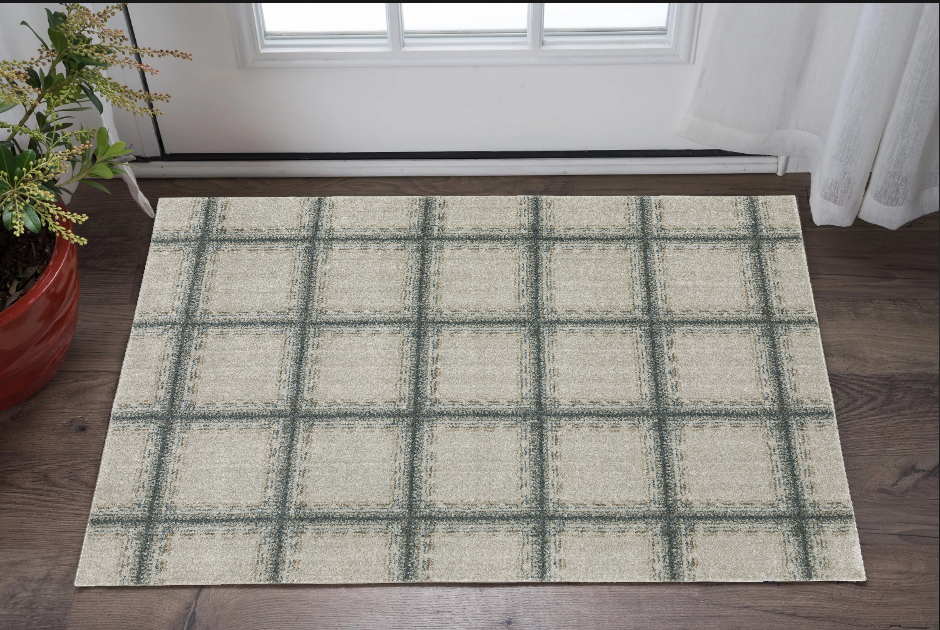 3' X 5' Gray Geometric Power Loom Area Rug