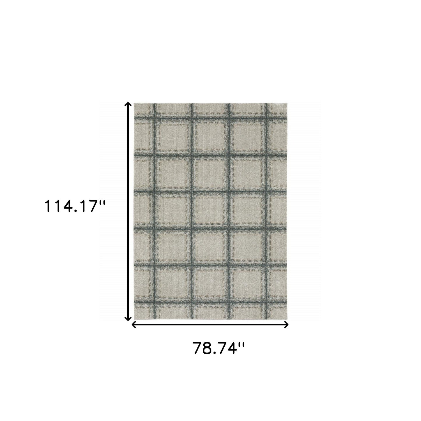 7' x 10' Gray Geometric Power Loom Area Rug