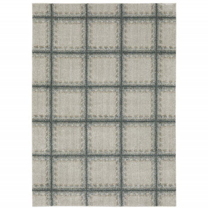 7' X 10' Gray Geometric Power Loom Area Rug
