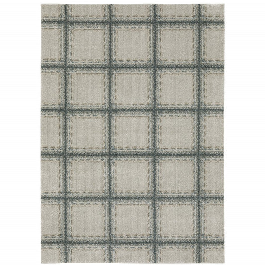 7' X 10' Gray Geometric Power Loom Area Rug
