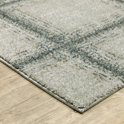 7' X 10' Gray Geometric Power Loom Area Rug