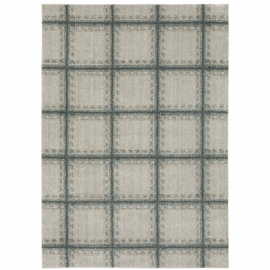 8' X 11' Gray Geometric Power Loom Area Rug