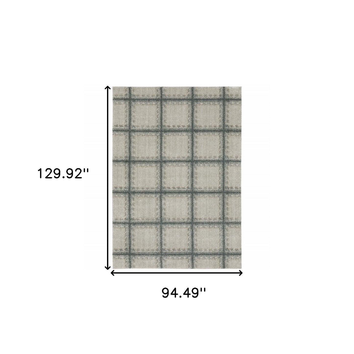 8' X 11' Gray Geometric Power Loom Area Rug