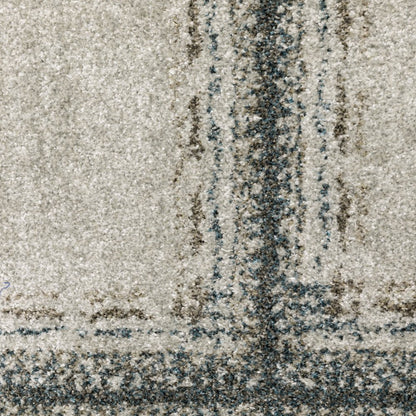 10' X 13' Gray Geometric Power Loom Area Rug
