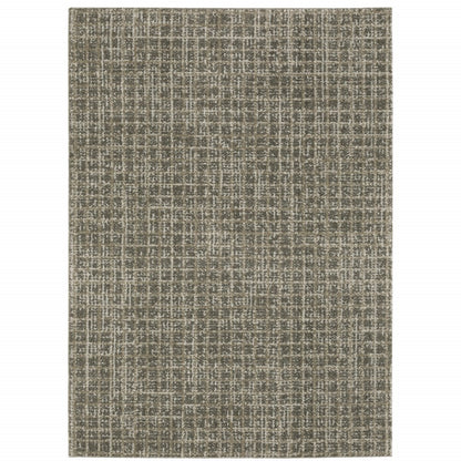 5' X 8' Brown And Beige Geometric Distressed Area Rug