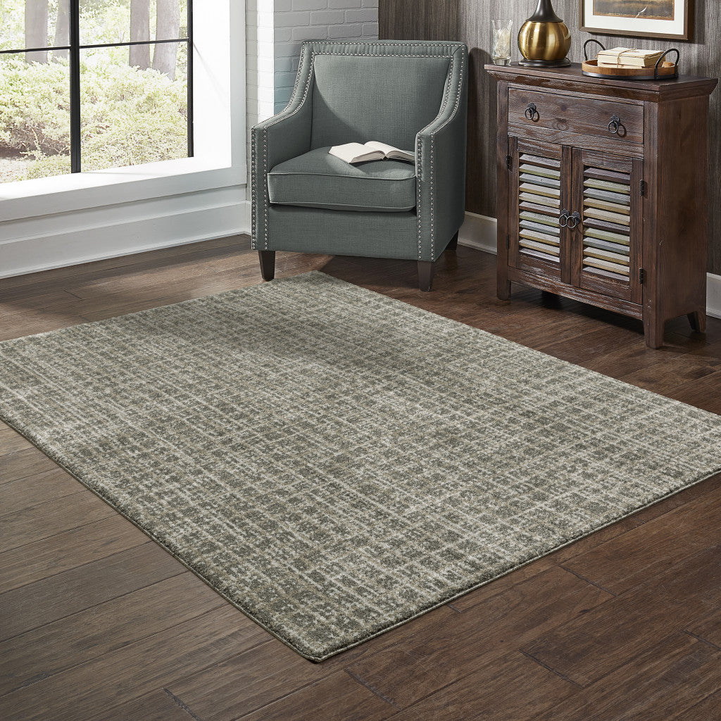 8' X 11' Gray Geometric Power Loom Area Rug