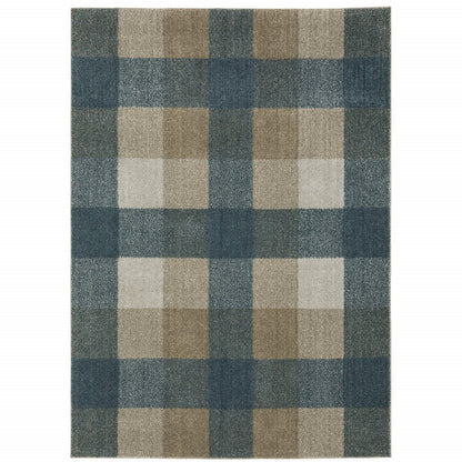 7' X 10' Tan and Gray Geometric Power Loom Area Rug