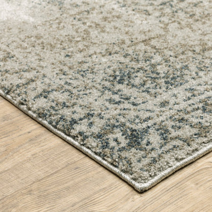 8' Beige And Gray Oriental Distressed Runner Rug