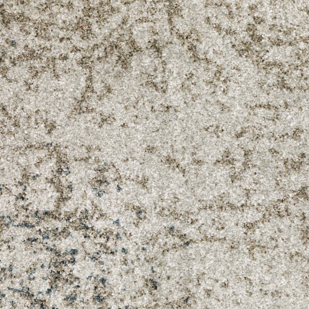 7' X 10' Gray Oriental Power Loom Area Rug