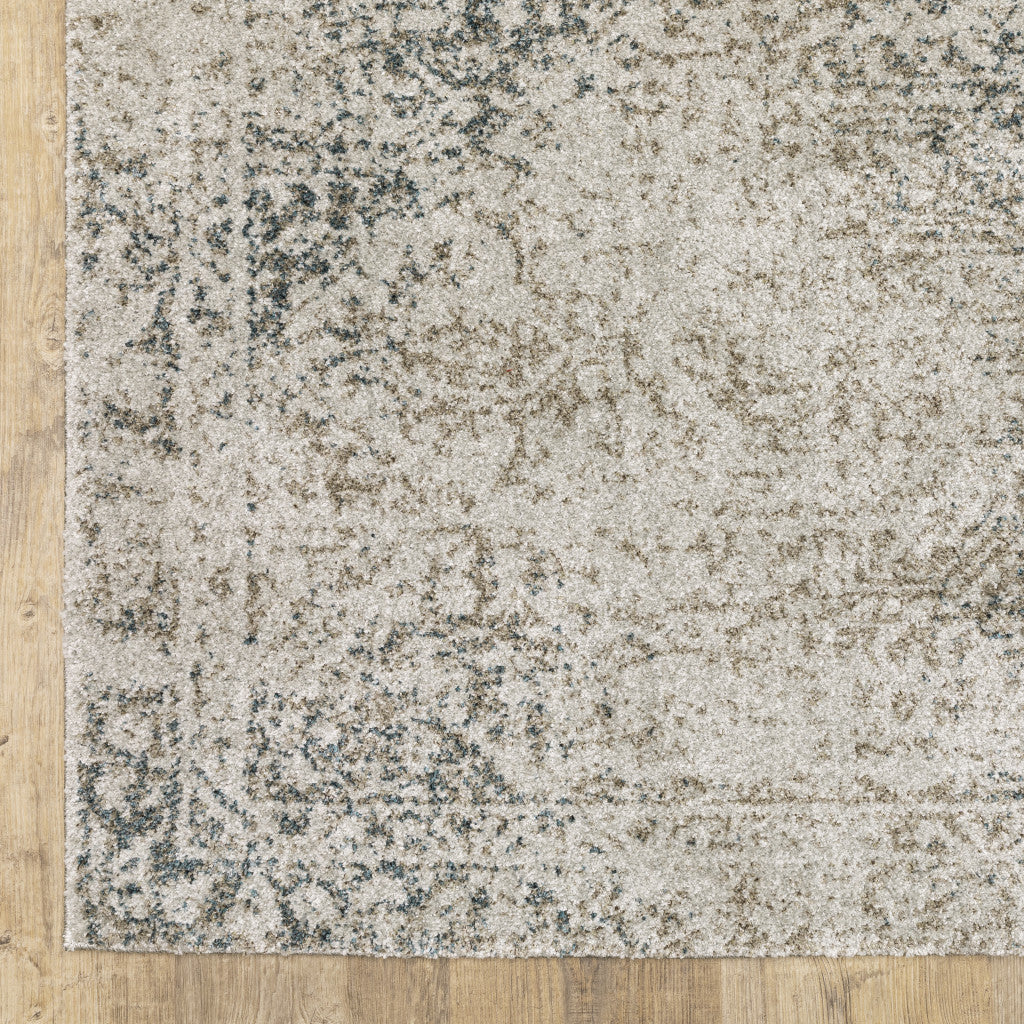 8' X 11' Gray Oriental Power Loom Area Rug