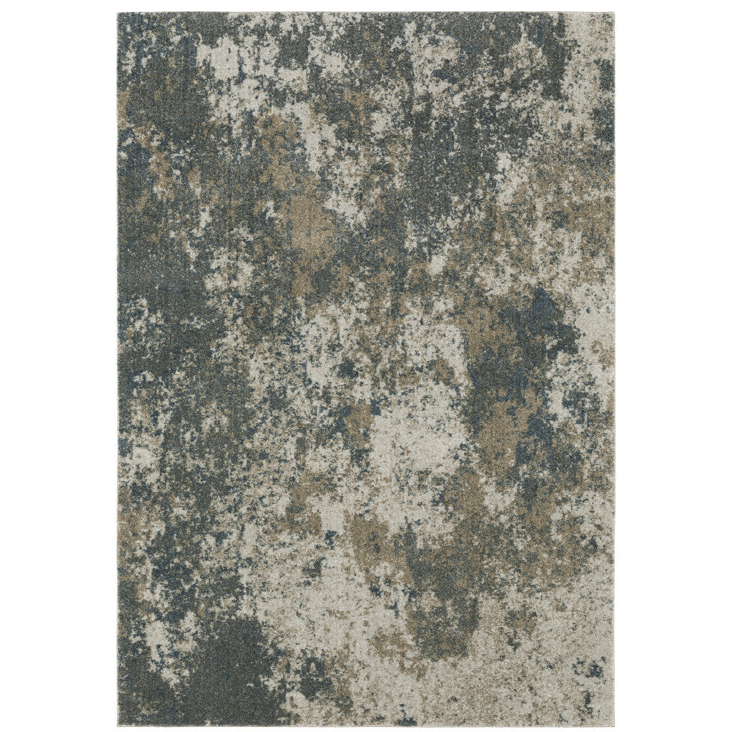 5' X 8' Tan and Gray Abstract Power Loom Area Rug