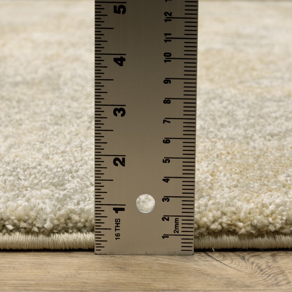 3' X 5' Grey Ivory Beige And Taupe Abstract Power Loom Stain Resistant Area Rug