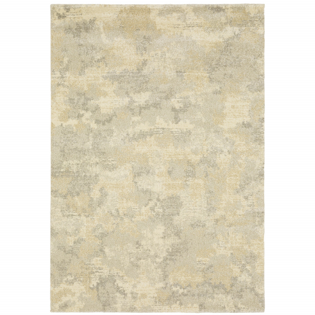 5' X 8' Grey Ivory Beige And Taupe Abstract Power Loom Stain Resistant Area Rug