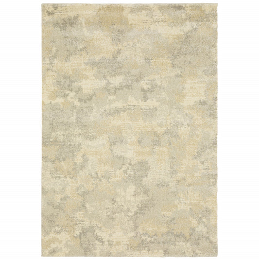 6' X 9' Grey Ivory Beige And Taupe Abstract Power Loom Stain Resistant Area Rug