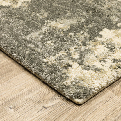 7' X 10' Gray And Beige Abstract Area Rug