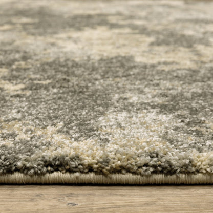 7' X 10' Gray And Beige Abstract Area Rug