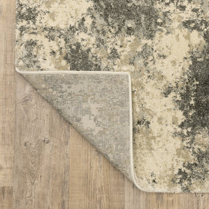 7' X 10' Gray And Beige Abstract Area Rug