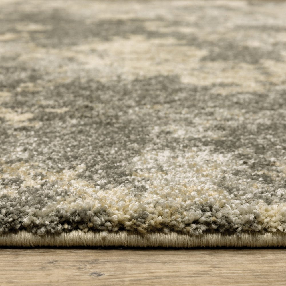 8' X 11' Gray And Beige Abstract Area Rug