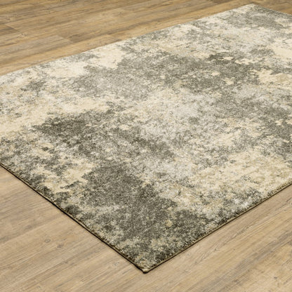 8' X 11' Gray And Beige Abstract Area Rug