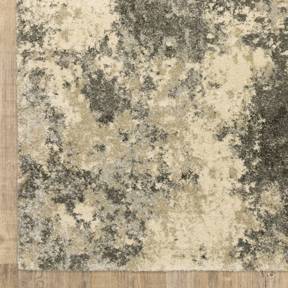 8' X 11' Gray And Beige Abstract Area Rug