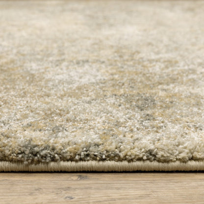 8' Gold And Beige Abstract Runner Rug