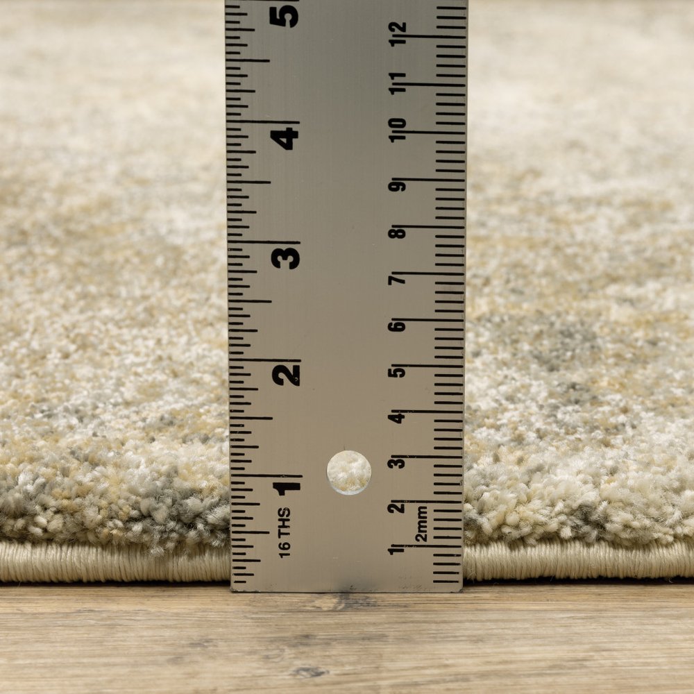 8' Gold And Beige Abstract Runner Rug