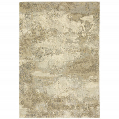 10' X 13' Gold And Beige Abstract Area Rug