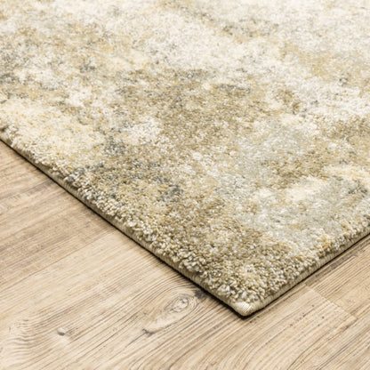 10' X 13' Gold And Beige Abstract Area Rug