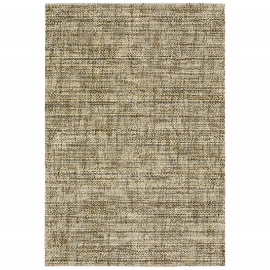 3' X 5' Beige Brown Tan And Blue Green Abstract Power Loom Stain Resistant Area Rug