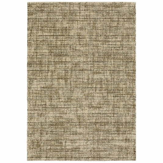 8' X 11' Beige Brown Tan And Blue Green Abstract Power Loom Stain Resistant Area Rug