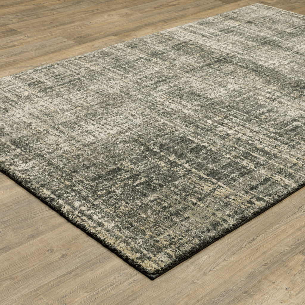 3' X 5' Charcoal Grey Beige And Tan Abstract Power Loom Stain Resistant Area Rug