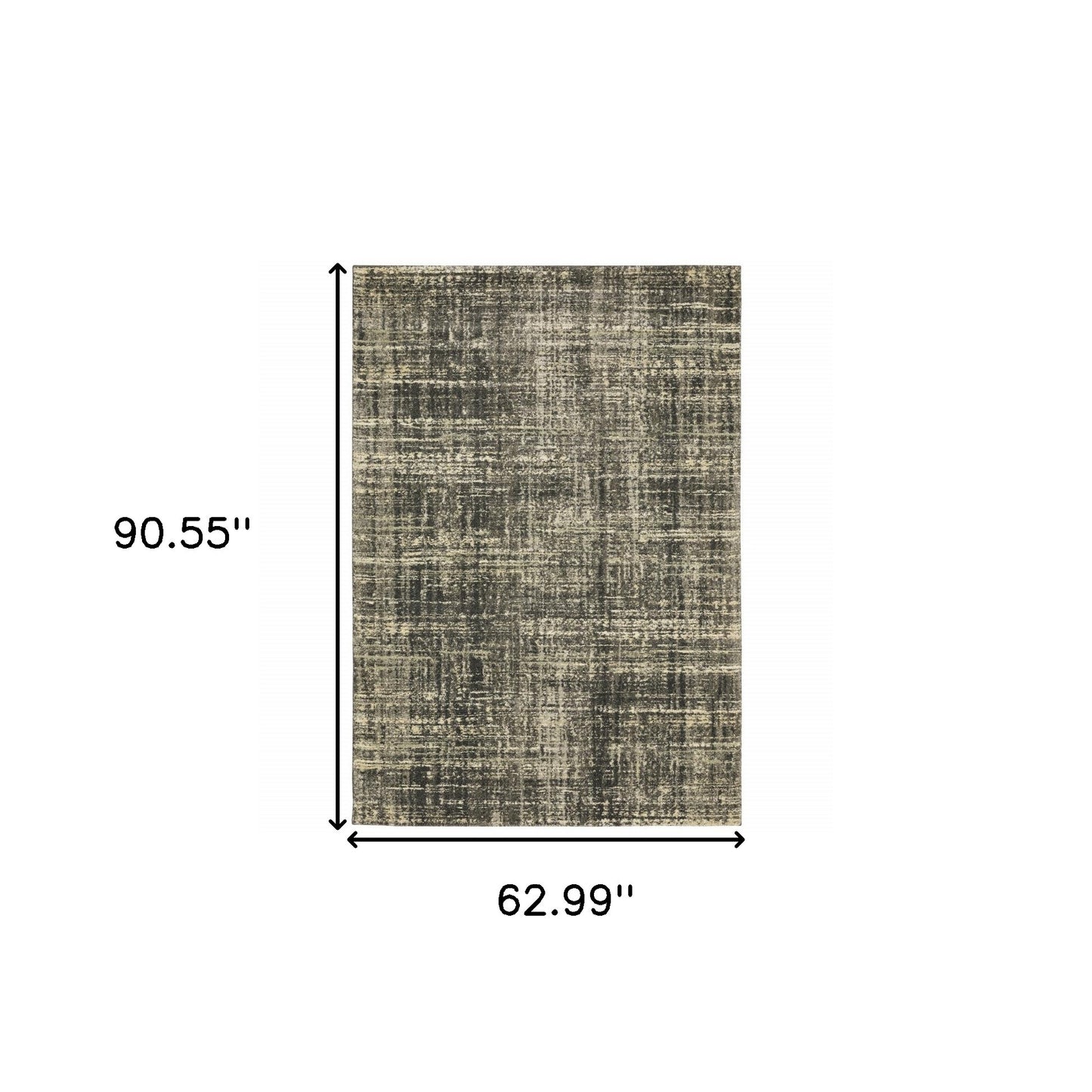 5' X 8' Charcoal Grey Beige And Tan Abstract Power Loom Stain Resistant Area Rug