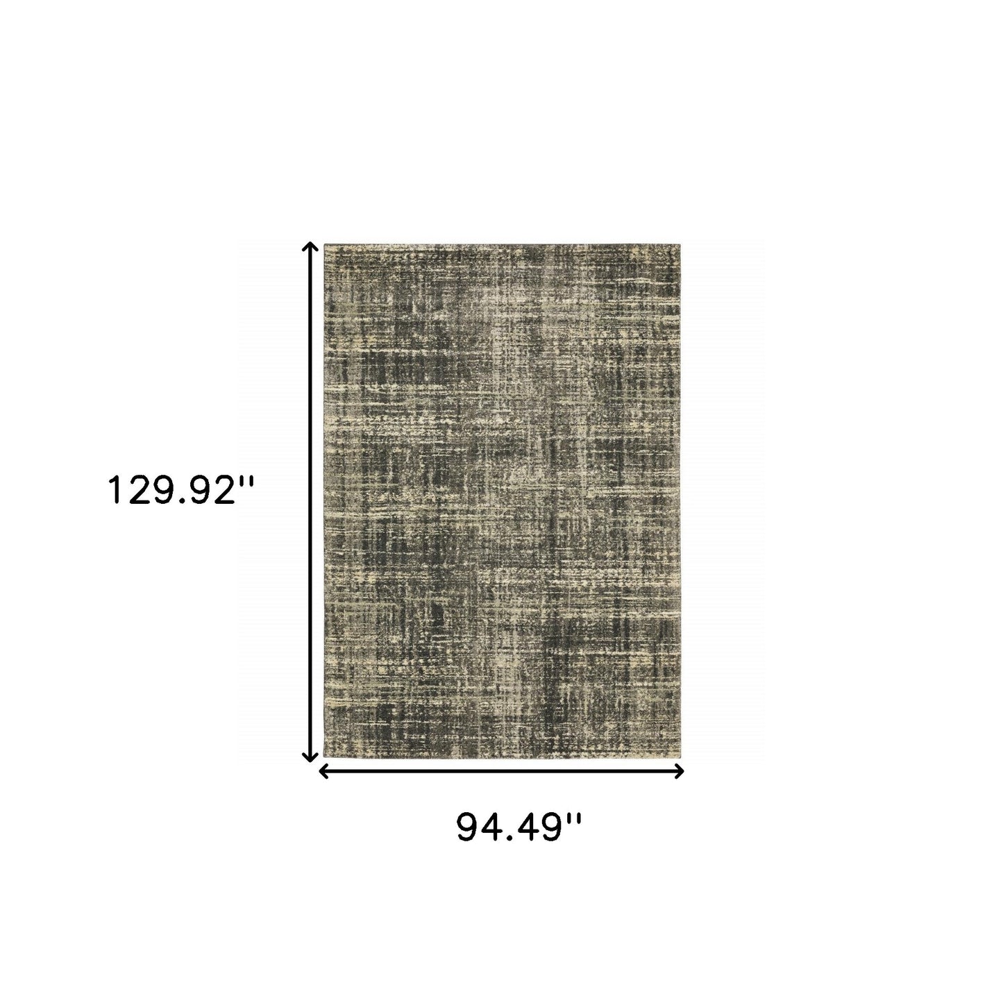 8' X 11' Charcoal Grey Beige And Tan Abstract Power Loom Stain Resistant Area Rug