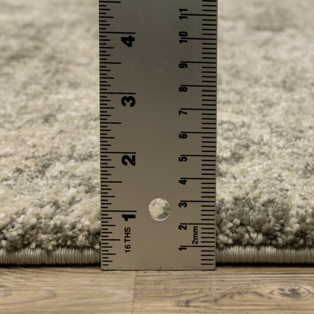 2' X 8' Grey Ivory Beige And Taupe Oriental Power Loom Stain Resistant Runner Rug