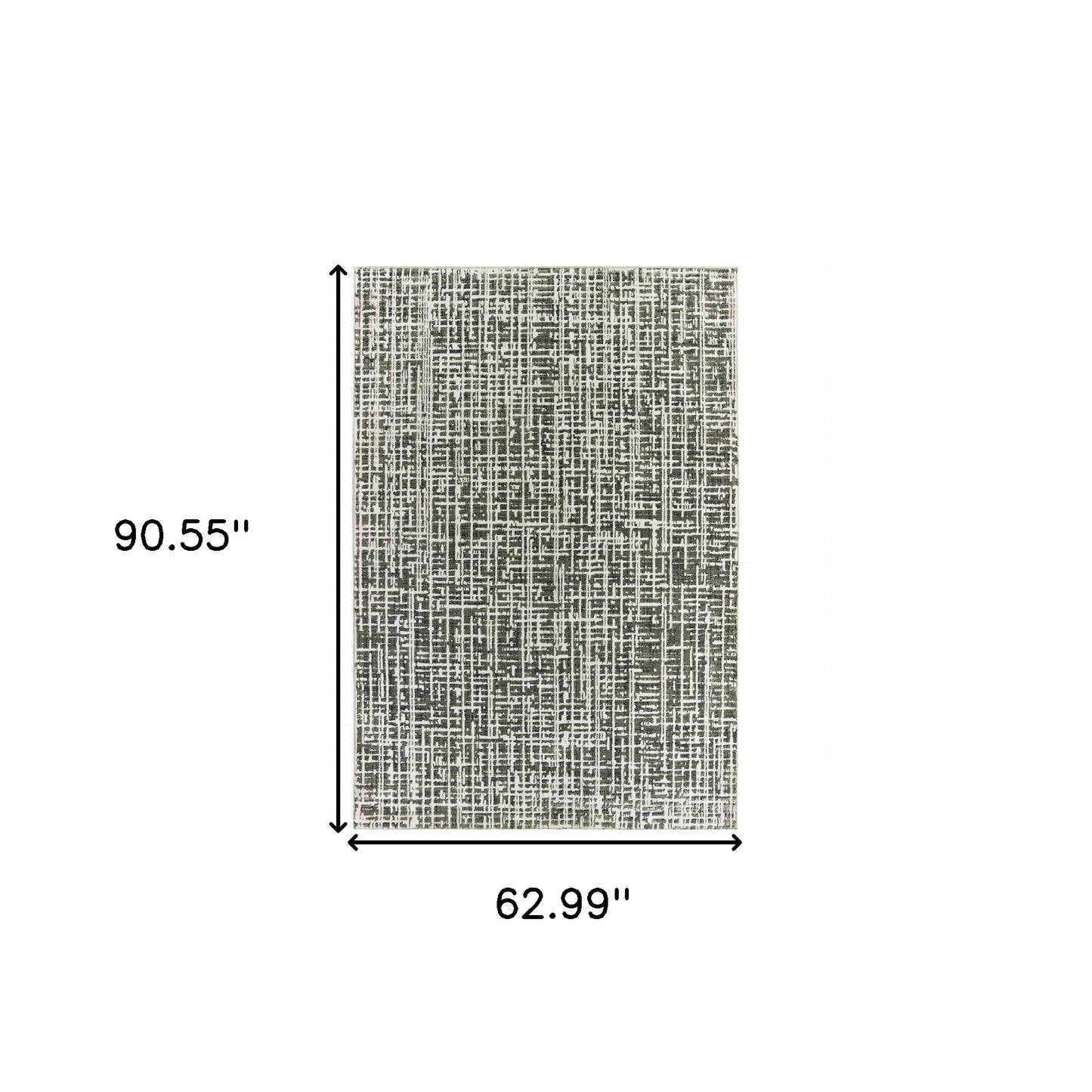 5' X 8' Grey And Ivory Abstract Power Loom Stain Resistant Area Rug