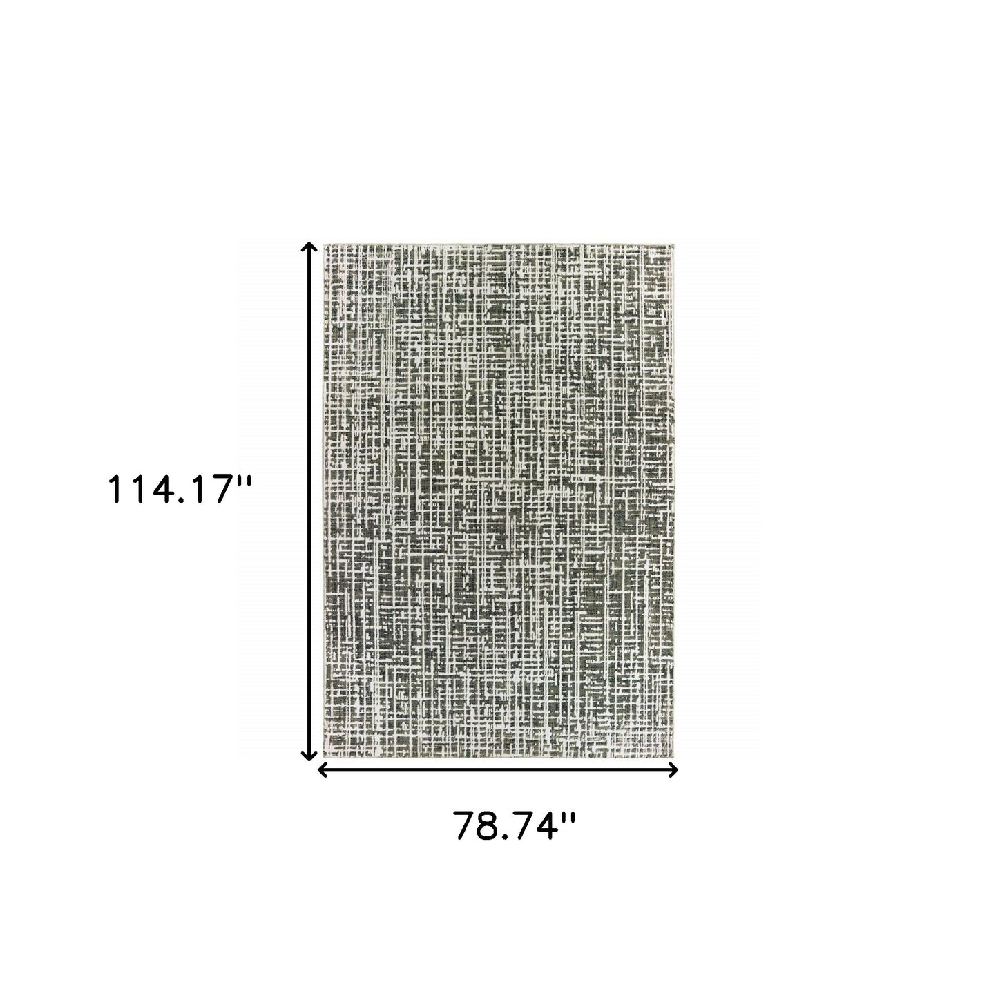 6' X 9' Grey And Ivory Abstract Power Loom Stain Resistant Area Rug