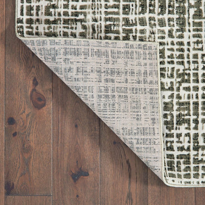 8' X 11' Gray And Ivory Abstract Area Rug