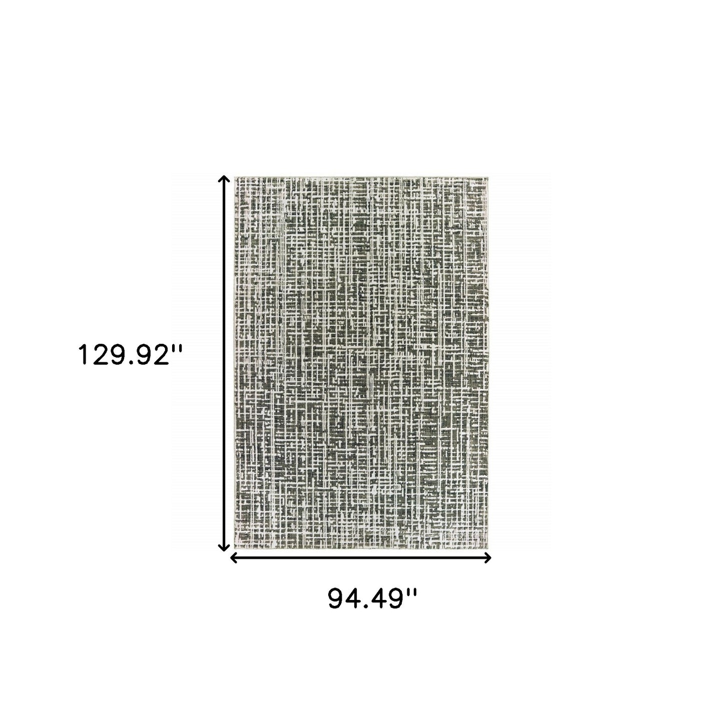 8' X 11' Grey And Ivory Abstract Power Loom Stain Resistant Area Rug